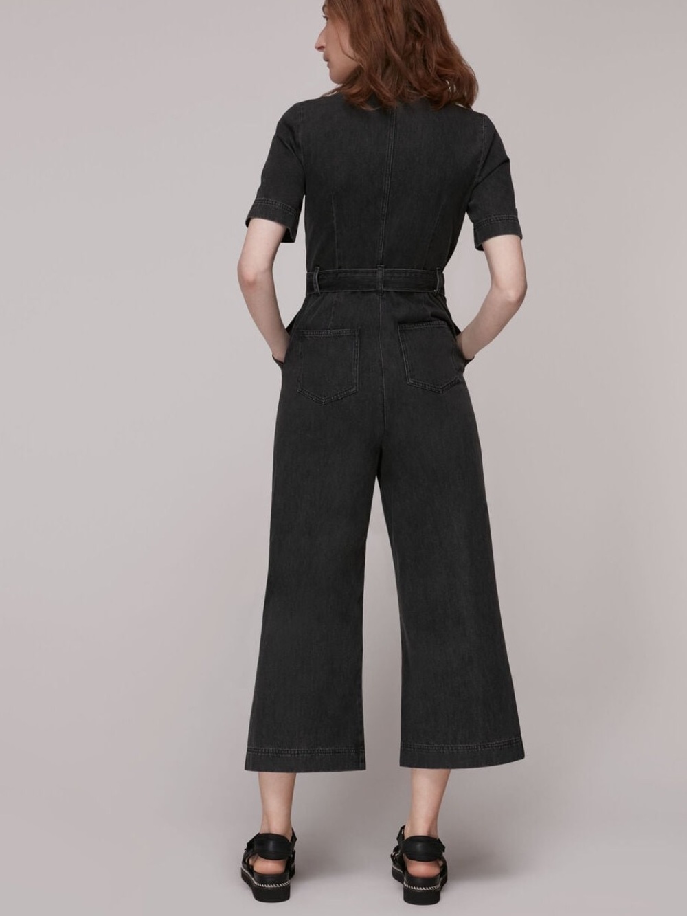 NWT En Saison Aaliyah Black Denim Jumpsuit - Size Small - Picture 7 of 12